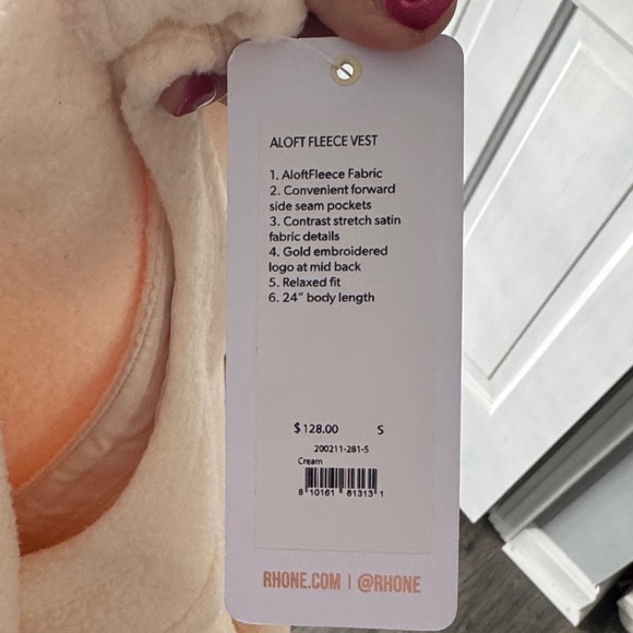 RHONE Women's Ivory Fleece Vest - Picture 5 of 5